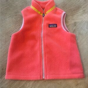 Patagonia Kids Bright Coral Fleece Vest